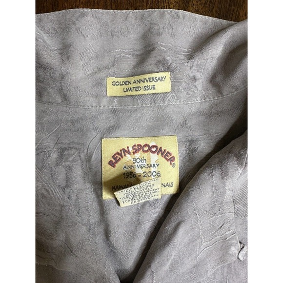 Reyn Spooner L Golden 50th Anniversary Limited Issue Brown Casual Shirt Silk - Picture 5 of 9